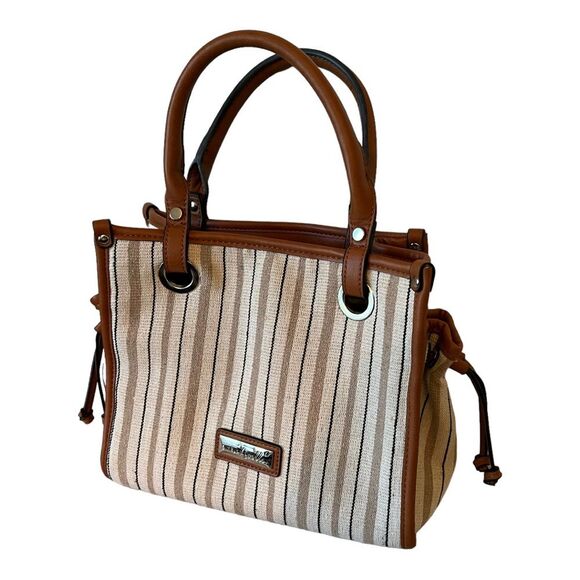 Simply Noelle Handbag leather & teak, brown, cream, black, & tan EUC! - Picture 16 of 16